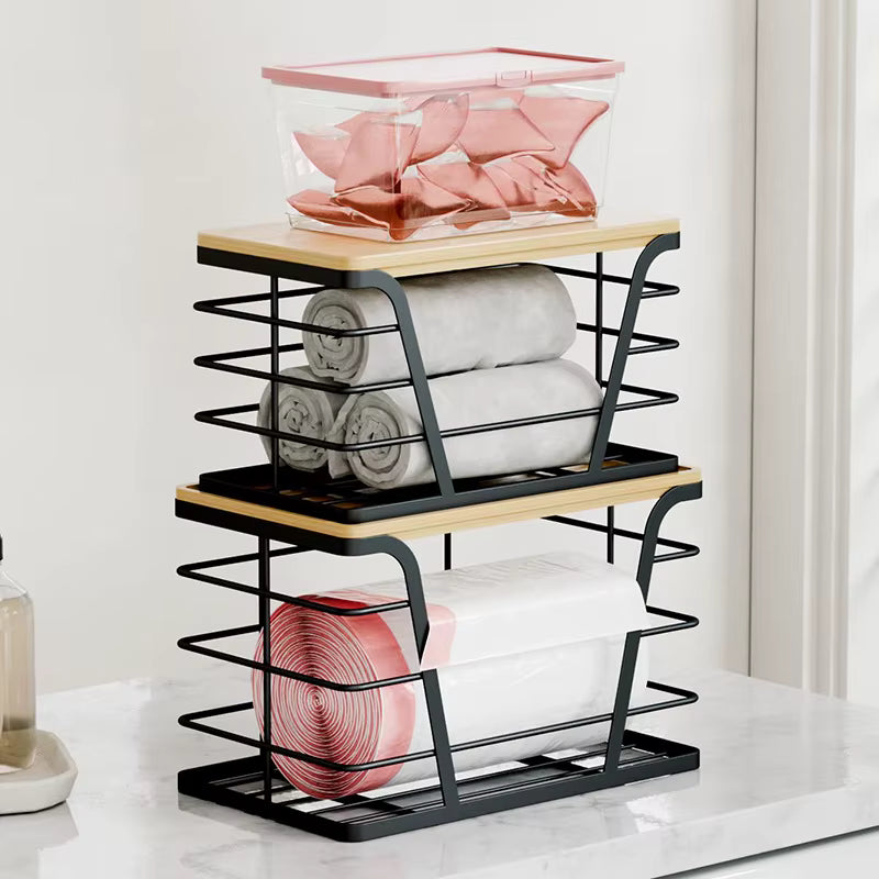 2-Pack Modern Bamboo Storage Organizers